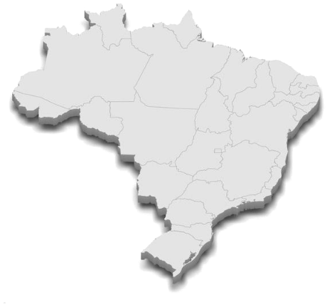 Mapa do Brasil em 3D — atendimento previdenciário online em todos os estados
